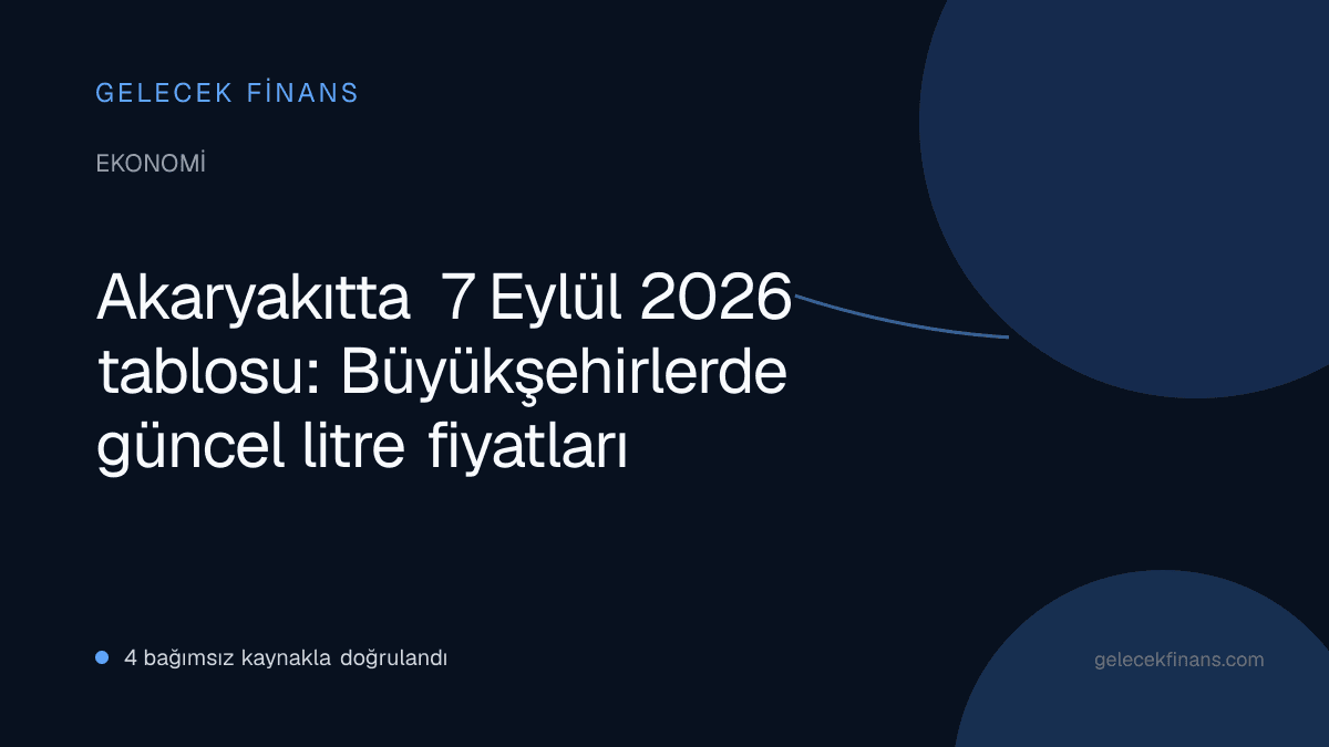 Akaryakıtta 7 Eylül 2026 tablosu: Büyükşehirlerde güncel litre fiyatları