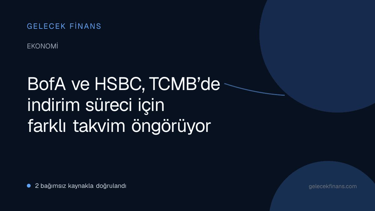 BofA ve HSBC, TCMB’de indirim süreci için farklı takvim öngörüyor