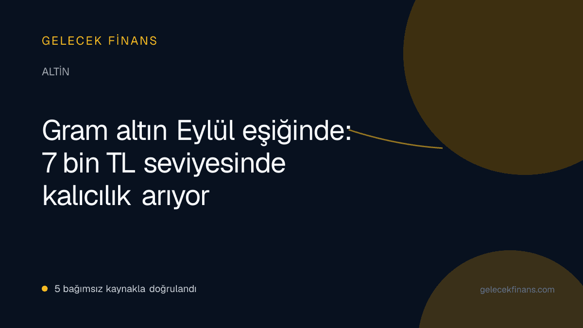 Gram altın Eylül eşiğinde: 7 bin TL seviyesinde kalıcılık arıyor