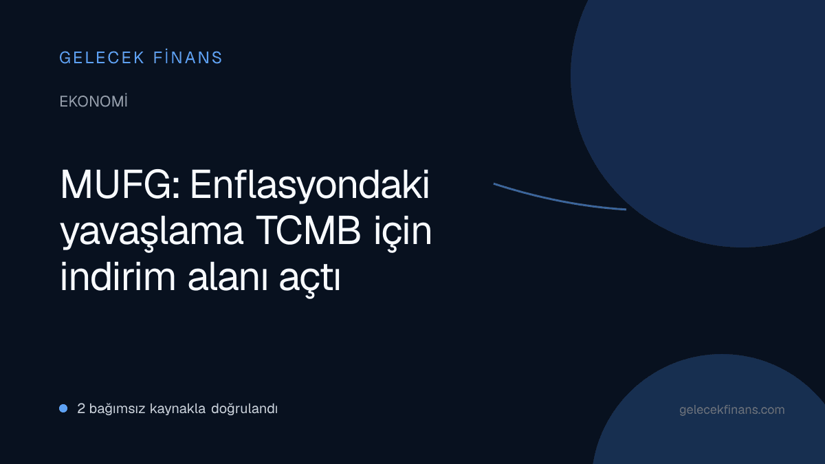 MUFG: Enflasyondaki yavaşlama TCMB için indirim alanı açtı
