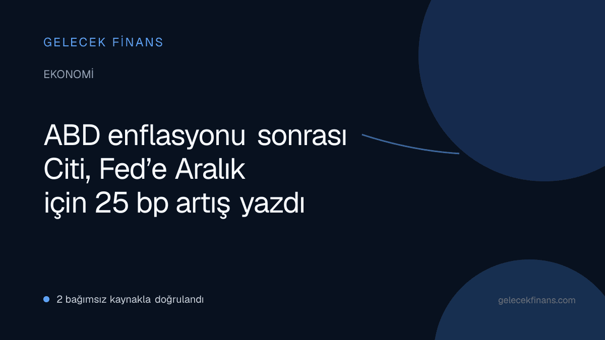 ABD enflasyonu sonrası Citi, Fed’e Aralık için 25 bp artış yazdı