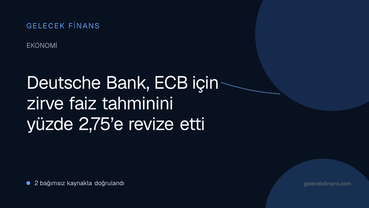 Deutsche Bank, ECB için zirve faiz tahminini yüzde 2,75’e revize etti