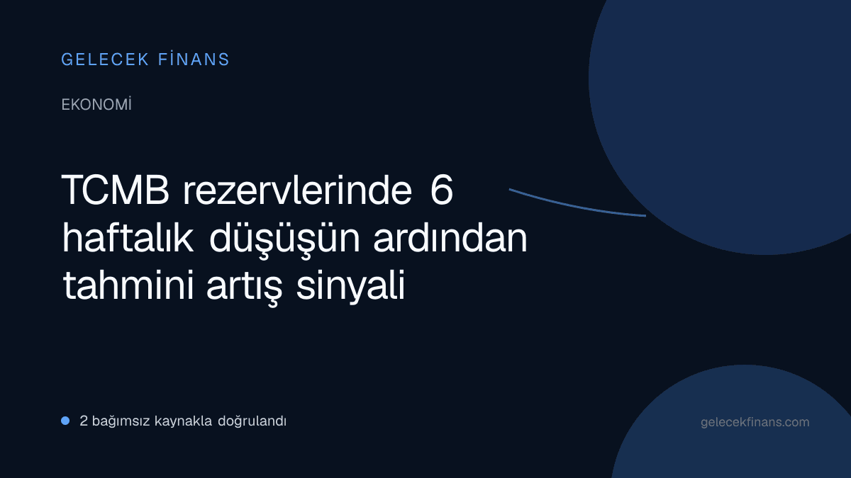 TCMB rezervlerinde 6 haftalık düşüşün ardından tahmini artış sinyali